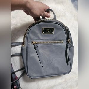 Kate Spade New York Mini Bradley backpack in gray nylon